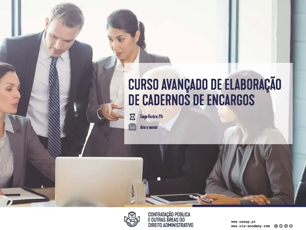 CURSO AVANÇADO DE ELABORAÇÃO DE CADERNO DE ENCARGOS​